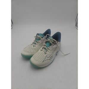 Mizuno Women's Wave Exceed Tour 5 AC Tennis Shoes White/Teal Size 8